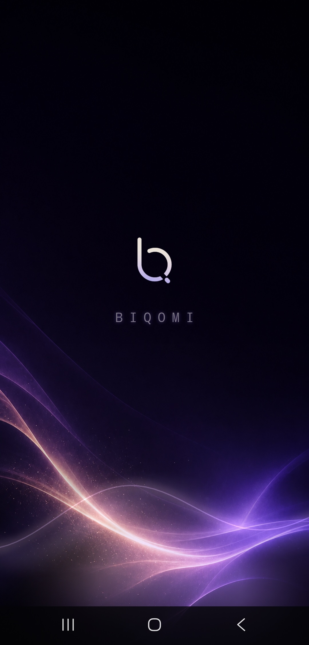 BIQOMI app launch screen